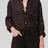 Citizens Of Humanity Kayla Shrunken Linen Shirt - Chocolate