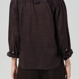 Citizens Of Humanity Kayla Shrunken Linen Shirt - Chocolate