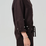 Citizens Of Humanity Kayla Shrunken Linen Shirt - Chocolate