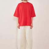 Commonplace Essentials Boundry Double Layer Barrel Pant - Cream