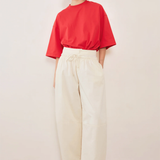 Commonplace Essentials Boundry Double Layer Barrel Pant - Cream
