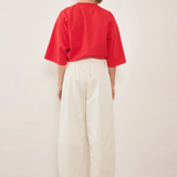Commonplace Essentials Boundry Double Layer Barrel Pant - Cream