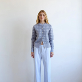 Commonplace Essentials CPD Monogram Cardigan - Sky/Navy