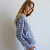 Commonplace Essentials CPD Monogram Cardigan - Sky/Navy
