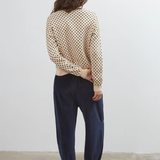 Commonplace Essentials Dawn Cotton Cardigan - Beige Polka Dot