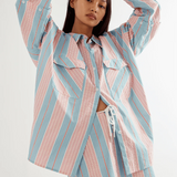 Commonplace Essentials Eastern Shirt - Baby Blue/Pink