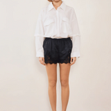 Commonplace Essentials Evie Lace Jacquard Mini Short - Black