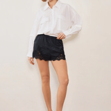 Commonplace Essentials Evie Lace Jacquard Mini Short - Black