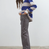 Commonplace Essentials Ocean Frill Polo - Navy/Grey/White