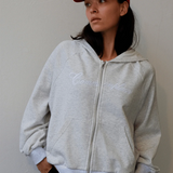 Commonplace Essentials Ralph Zip Up Hoodie - Light Grey