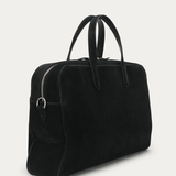 Deadly Ponies Zorro Briefcase - Black Suede/Silver