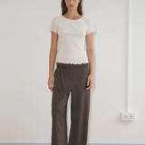 Deiji Studios Double Belted Pant - Brown Stripe