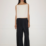Deiji Studios Double Waist Linen Pant - Black