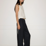 Deiji Studios Double Waist Linen Pant - Black