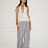 Deiji Studios Double Waist Linen Pant - Haze Blue