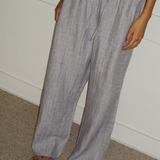 Deiji Studios Double Waist Linen Pant - Haze Blue