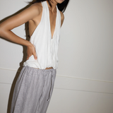 Deiji Studios Double Waist Linen Pant - Haze Blue