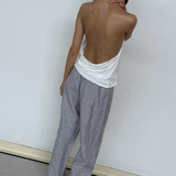 Deiji Studios Double Waist Linen Pant - Haze Blue