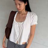 Deiji Studios Flounced Top - White