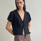 Deiji Studios Pintuck Top - Black