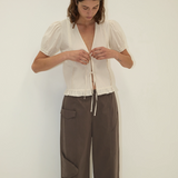 Deiji Studios Pintuck Top - Bone Check