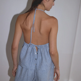 Deiji Studios Press Stud Short - Blue Stripe