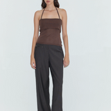 Deiji Studios Pure Wool Zip Pant - Charcoal Stripe