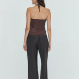 Deiji Studios Pure Wool Zip Pant - Charcoal Stripe