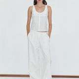 Deiji Studios Snap Tab Pant - White