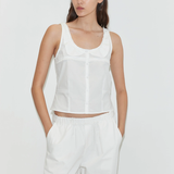 Deiji Studios Snap Tab Pant - White