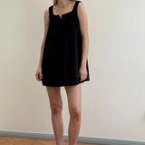 Deiji Studios Yoke Mini Dress - Black