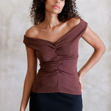 Dominique Healy Niveah Tee - Chocolate Rib