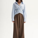 Elka Collective Dominic Wrap Shirt - Blue Stripe