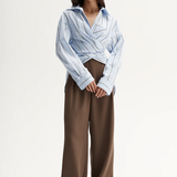 Elka Collective Dominic Wrap Shirt - Blue Stripe