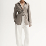Elka Collective Emry Stripe Shirt - Taupe Stripe