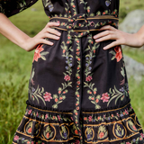 Farm Rio Belle Garden Mini Dress - Black