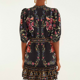 Farm Rio Belle Garden Mini Dress - Black