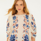 Farm Rio Blouse - Renata Floral Sand
