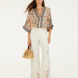 Farm Rio Floral Delhi Tapestry Light Pink Bodysuit