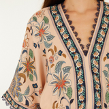 Farm Rio Floral Delhi Tapestry Light Pink Bodysuit