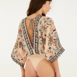 Farm Rio Floral Delhi Tapestry Light Pink Bodysuit