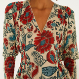 Farm Rio Francesca Long Sleeve Blouse - Sand