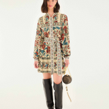 Farm Rio Francesca Mini Dress - Sand