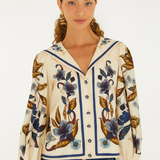 Farm Rio Golden Nature Cream Long Sleeve Shirt
