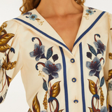 Farm Rio Golden Nature Cream Long Sleeve Shirt