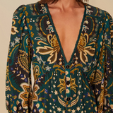 Farm Rio Jaipur Mini Dress - Black