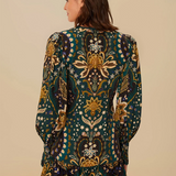 Farm Rio Jaipur Mini Dress - Black