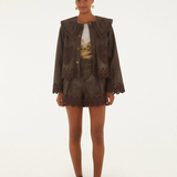 Farm Rio Jersey Blouse - Countryside Landscape Multi
