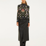 Farm Rio Jersey Blouse - Natalia Black