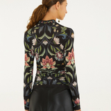 Farm Rio Jersey Blouse - Natalia Black